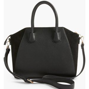 Sole Society Mikayla Faux Leather & Suede Satchel Tote Bag
